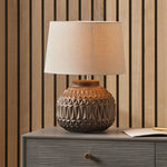 Anneli Bronze Aztec Texture Ceramic Table Lamp - Anneli Bronze Aztec Texture Ceramic Table Lamp Sterling Home 1