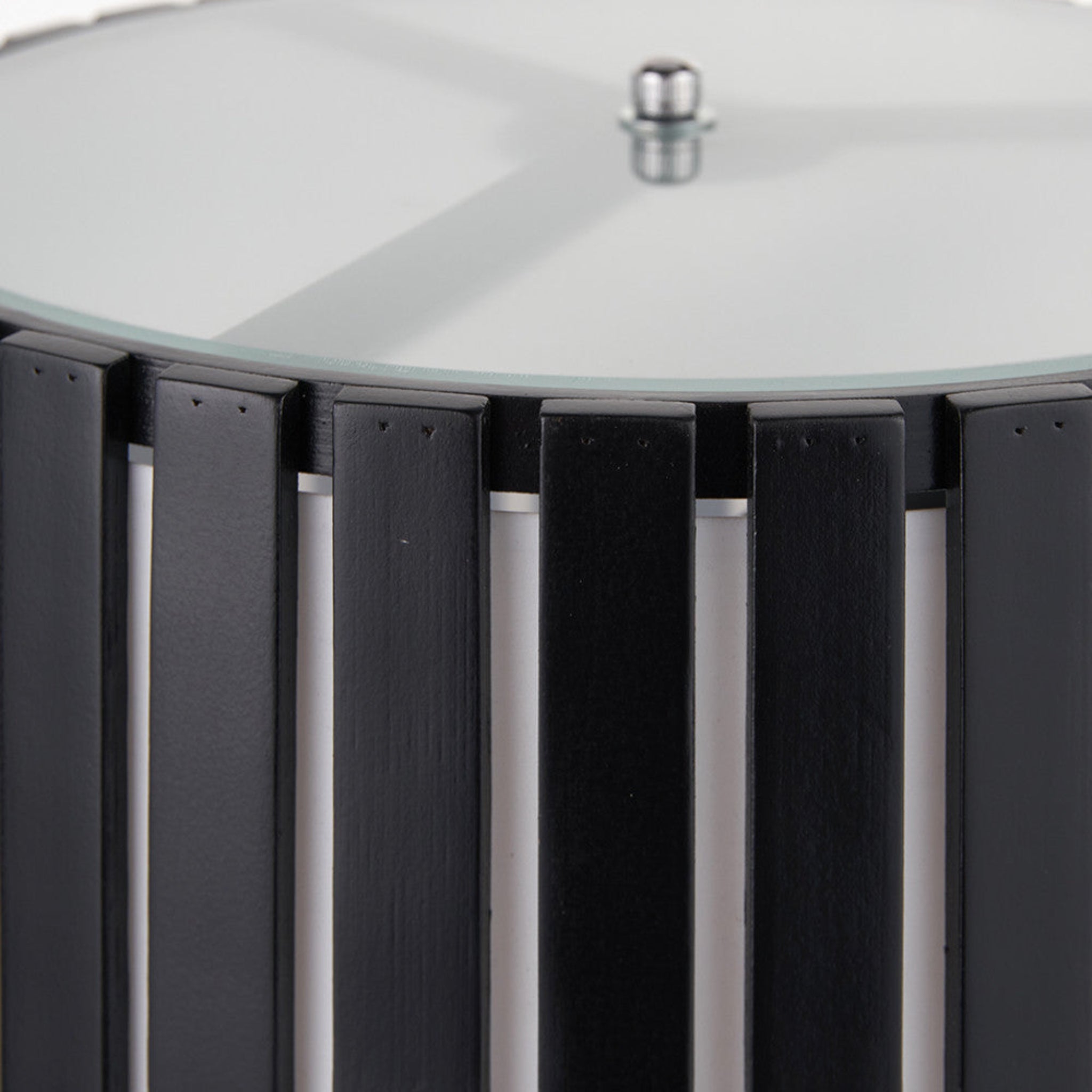 Rabanne Slatted Black Wood Tripod Table Lamp - Rabanne Slatted Black Wood Tripod Table Lamp Sterling Home 3