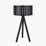 Rabanne Slatted Black Wood Tripod Table Lamp - Rabanne Slatted Black Wood Tripod Table Lamp Sterling Home 2