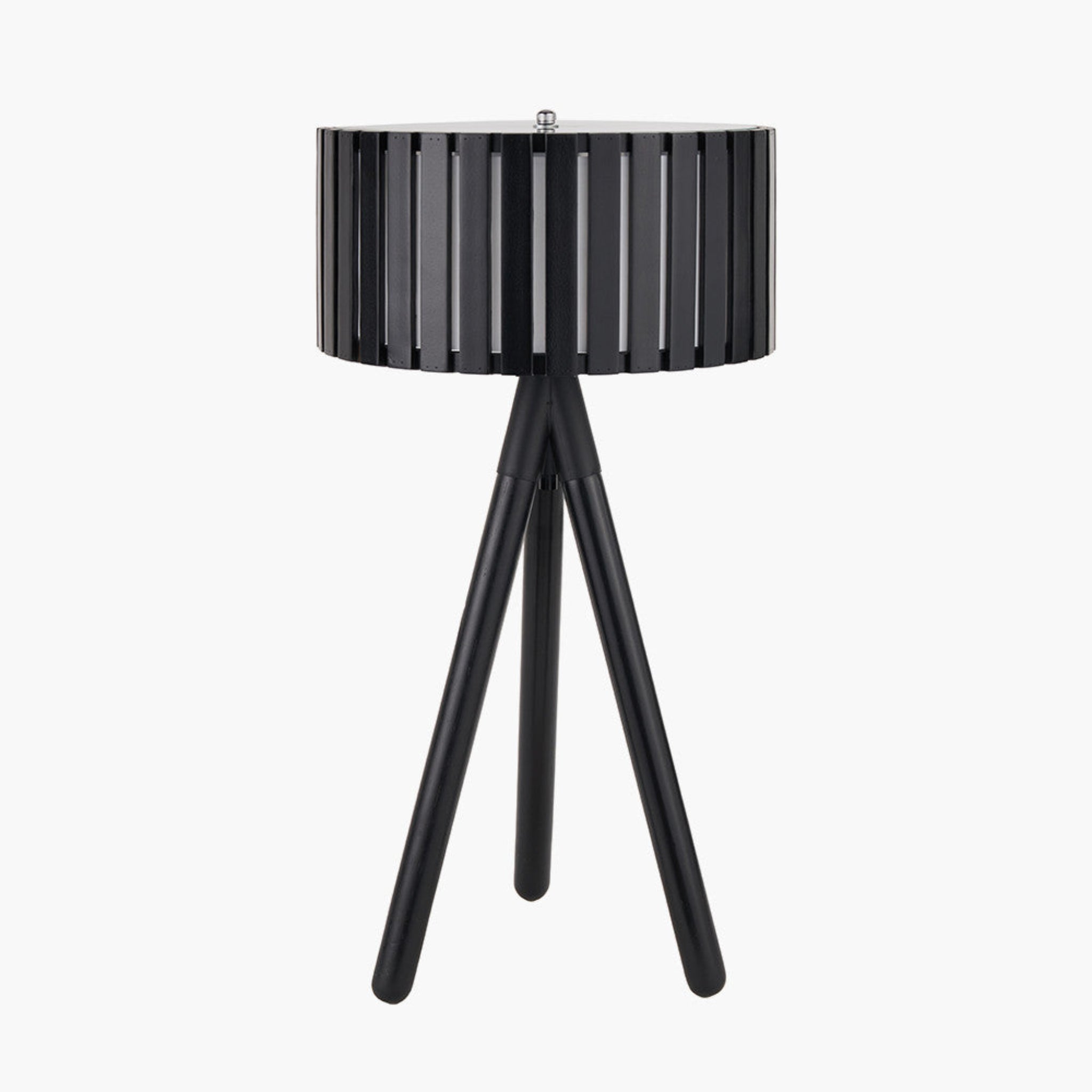 Rabanne Slatted Black Wood Tripod Table Lamp - Rabanne Slatted Black Wood Tripod Table Lamp Sterling Home 2