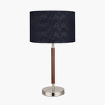 Gianni Brushed Silver and Wood Effect Table Lamp - Gianni Brushed Silver and Wood Effect Table Lamp Sterling Home 2