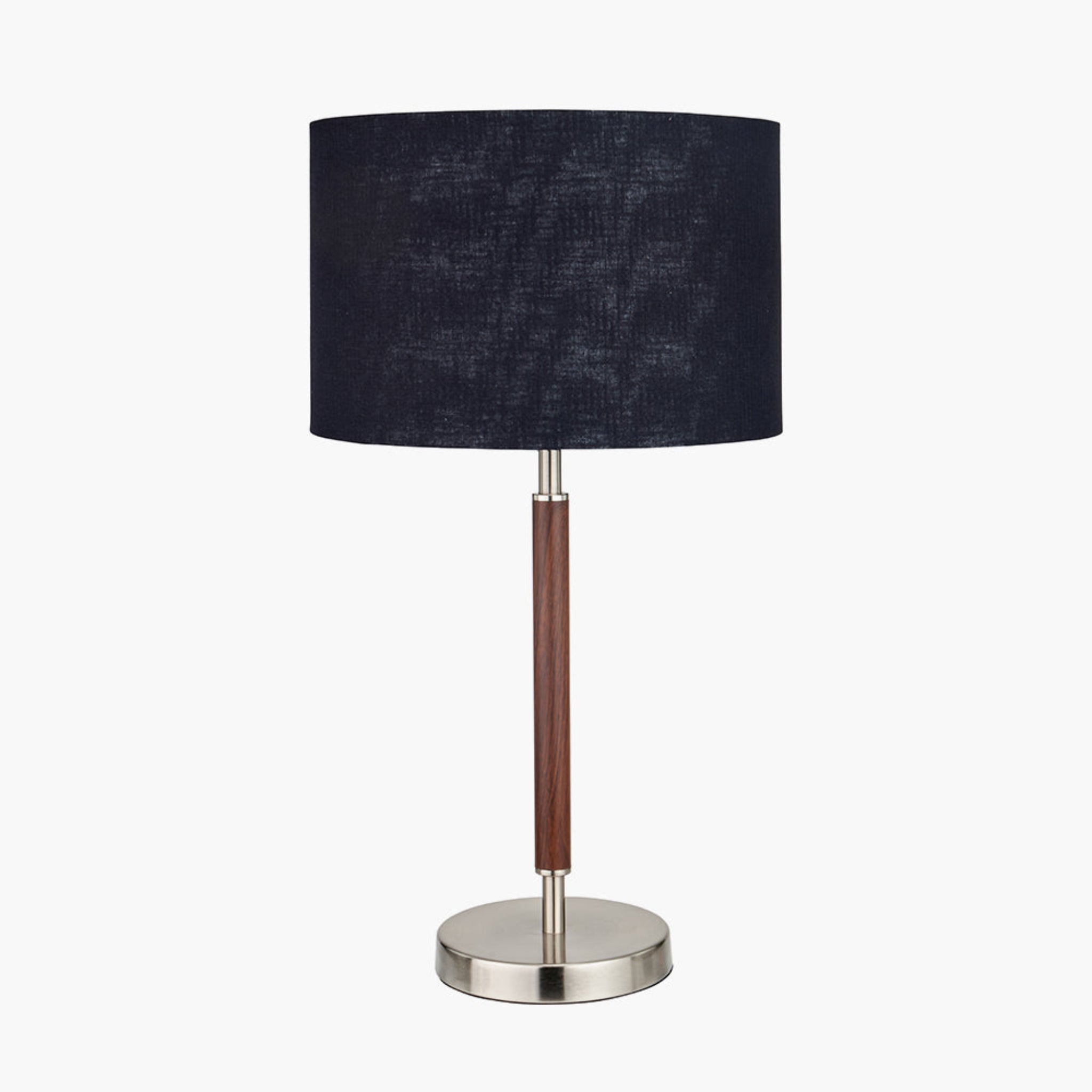 Gianni Brushed Silver and Wood Effect Table Lamp - Gianni Brushed Silver and Wood Effect Table Lamp Sterling Home 2