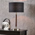 Gianni Brushed Silver and Wood Effect Table Lamp - Gianni Brushed Silver and Wood Effect Table Lamp Sterling Home 1