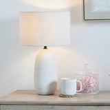 Erika White Vintage Textured Ceramic Table Lamp