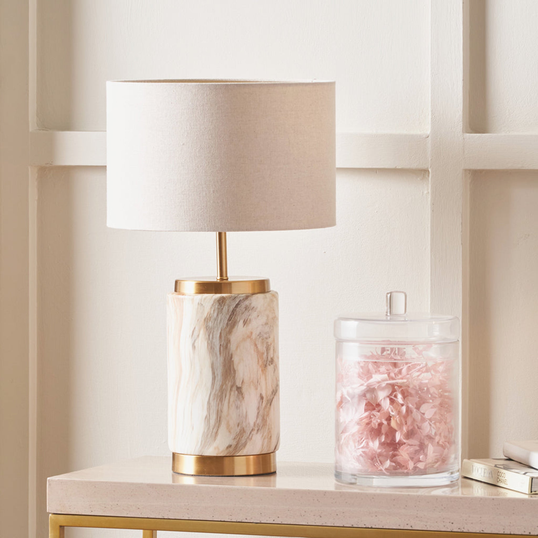 Carrara Natural Stone Ceramic Table Lamp Sterling Home 1