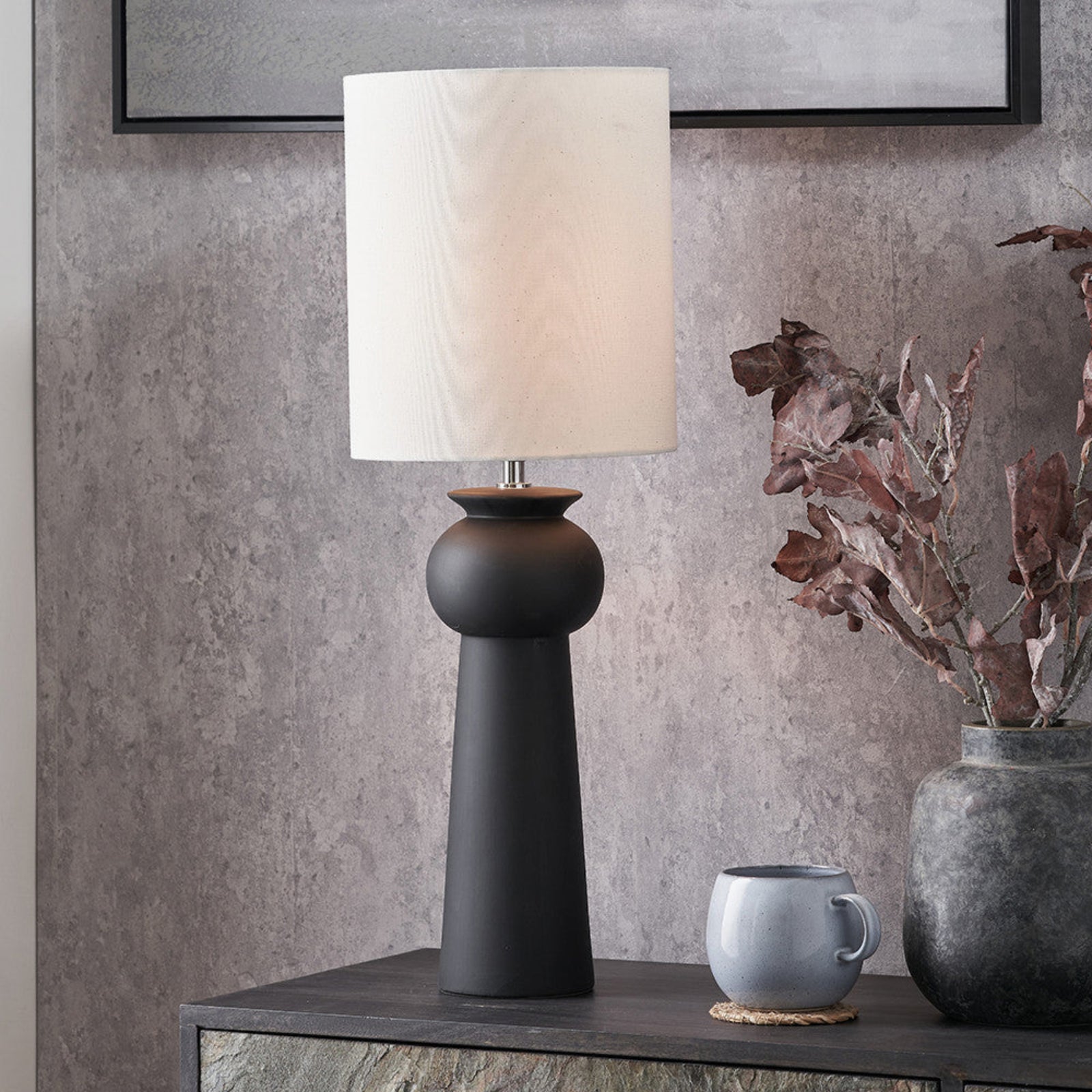 Sloane Black Contemporary Ceramic Table Lamp - Sloane Black Contemporary Ceramic Table Lamp Sterling Home 1
