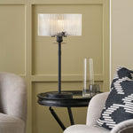 Clara Ribbed Glass Black Metal Round Table Lamp - Clara Ribbed Glass Black Metal Round Table Lamp Table Lamps Sterling Home 2