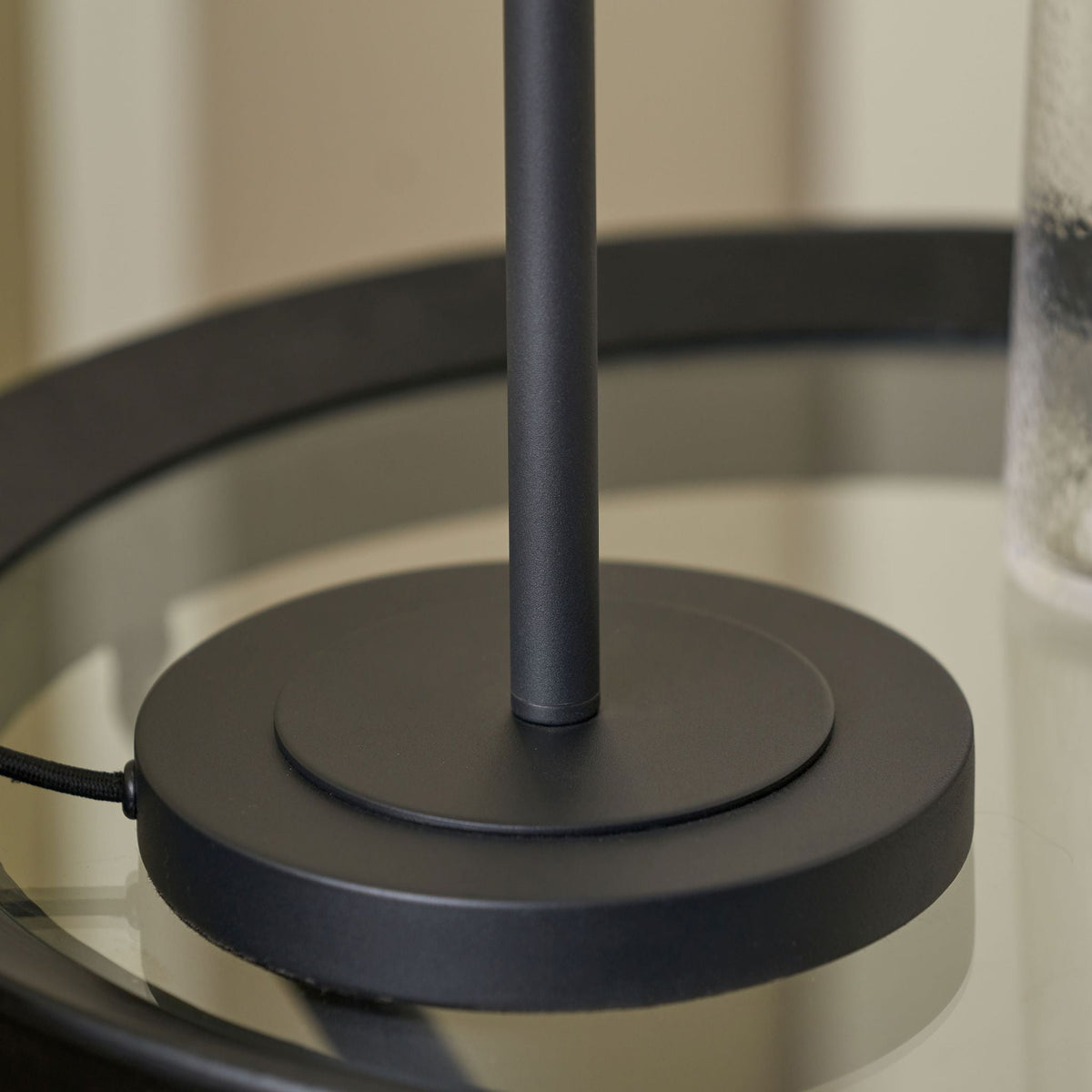 Clara Ribbed Glass Black Metal Round Table Lamp - Clara Ribbed Glass Black Metal Round Table Lamp Table Lamps Sterling Home 5