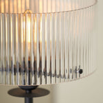 Clara Ribbed Glass Black Metal Round Table Lamp - Clara Ribbed Glass Black Metal Round Table Lamp Table Lamps Sterling Home 3