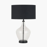 Rowen Clear Bottle Shaped Glass and Black Metal Table Lamp - Rowen Clear Shape Glass and Black Metal Table Lamp Sterling Home 1