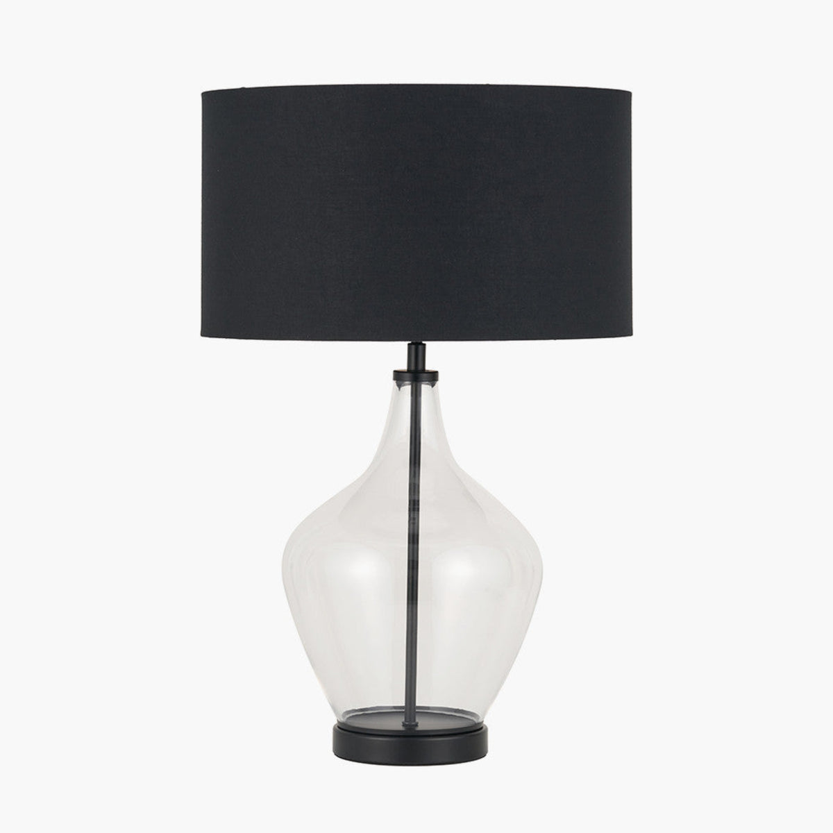 Rowen Clear Bottle Shaped Glass and Black Metal Table Lamp - Rowen Clear Shape Glass and Black Metal Table Lamp Sterling Home 1