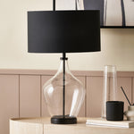 Rowen Clear Bottle Shaped Glass and Black Metal Table Lamp - Rowen Clear Shape Glass and Black Metal Table Lamp Sterling Home 2