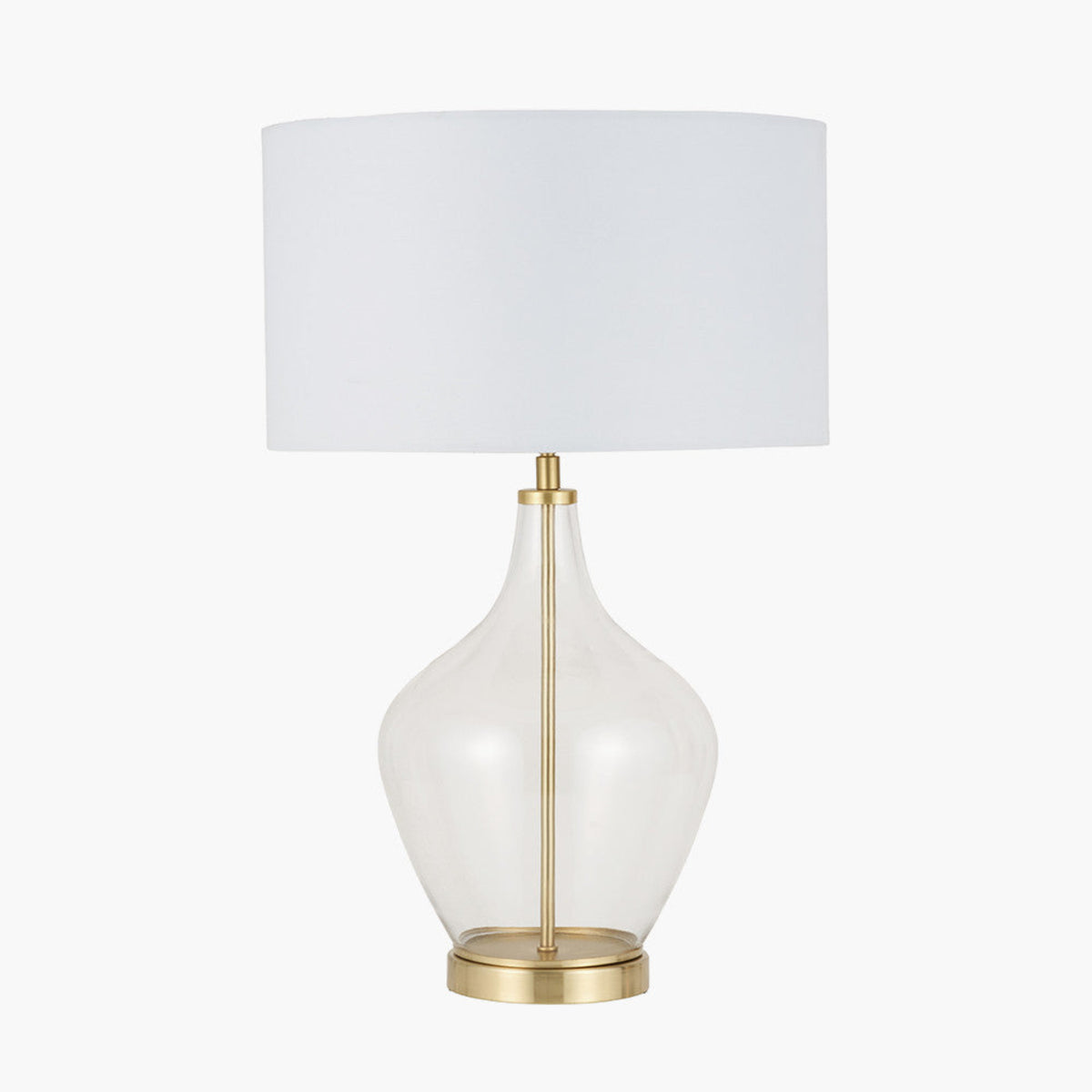 Rowen Clear Bottle Shaped Glass Gold Metal Table Lamp - Rowen Clear Shape Glass Champagne Metal Table Lamp