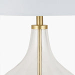 Rowen Clear Bottle Shaped Glass Gold Metal Table Lamp - Rowen Clear Shape Glass Champagne Metal Table Lamp