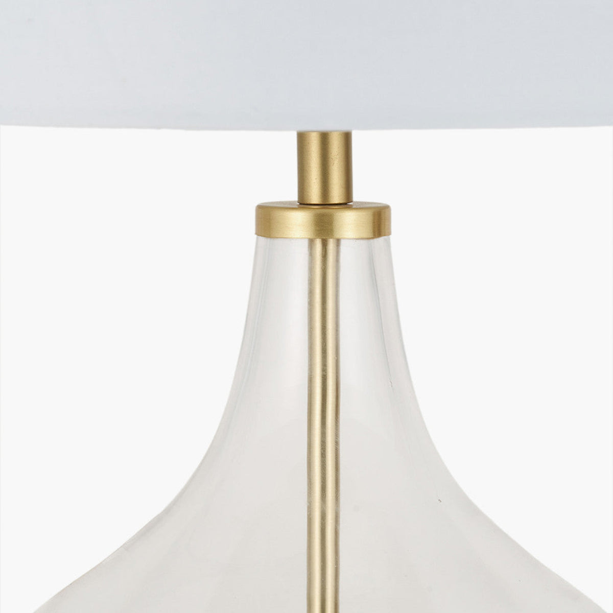 Rowen Clear Bottle Shaped Glass Gold Metal Table Lamp - Rowen Clear Shape Glass Champagne Metal Table Lamp