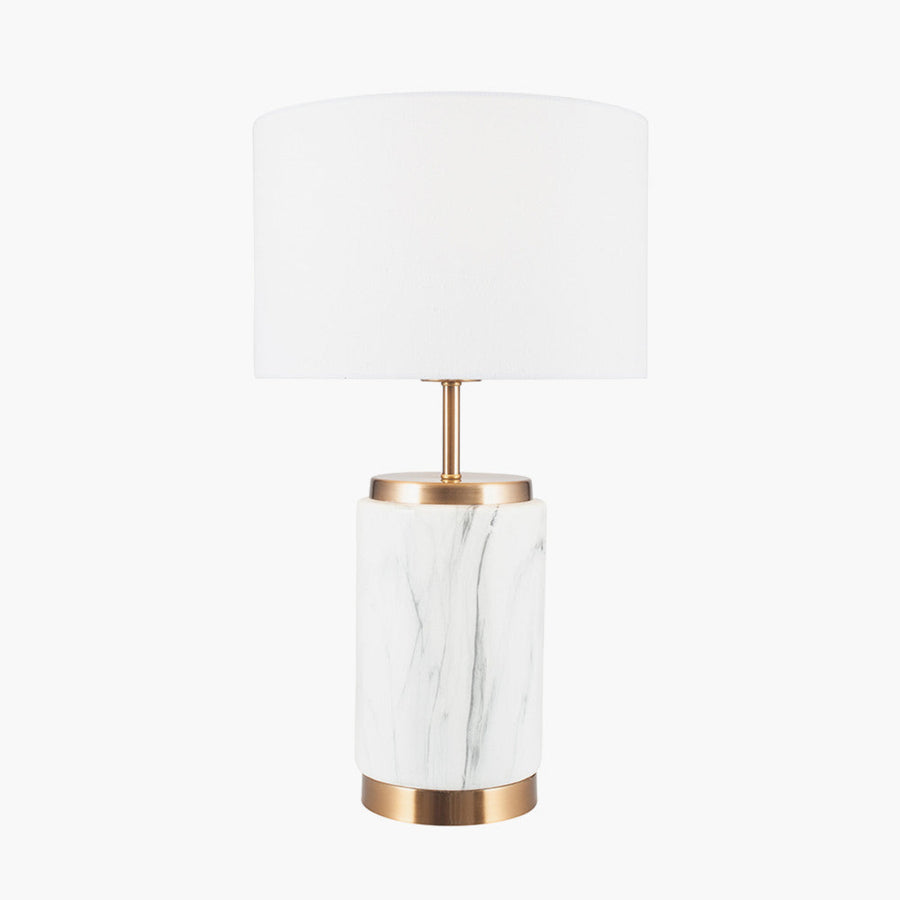 Carrara Gold Marble Effect Ceramic Table Lamp Sterling Home 2