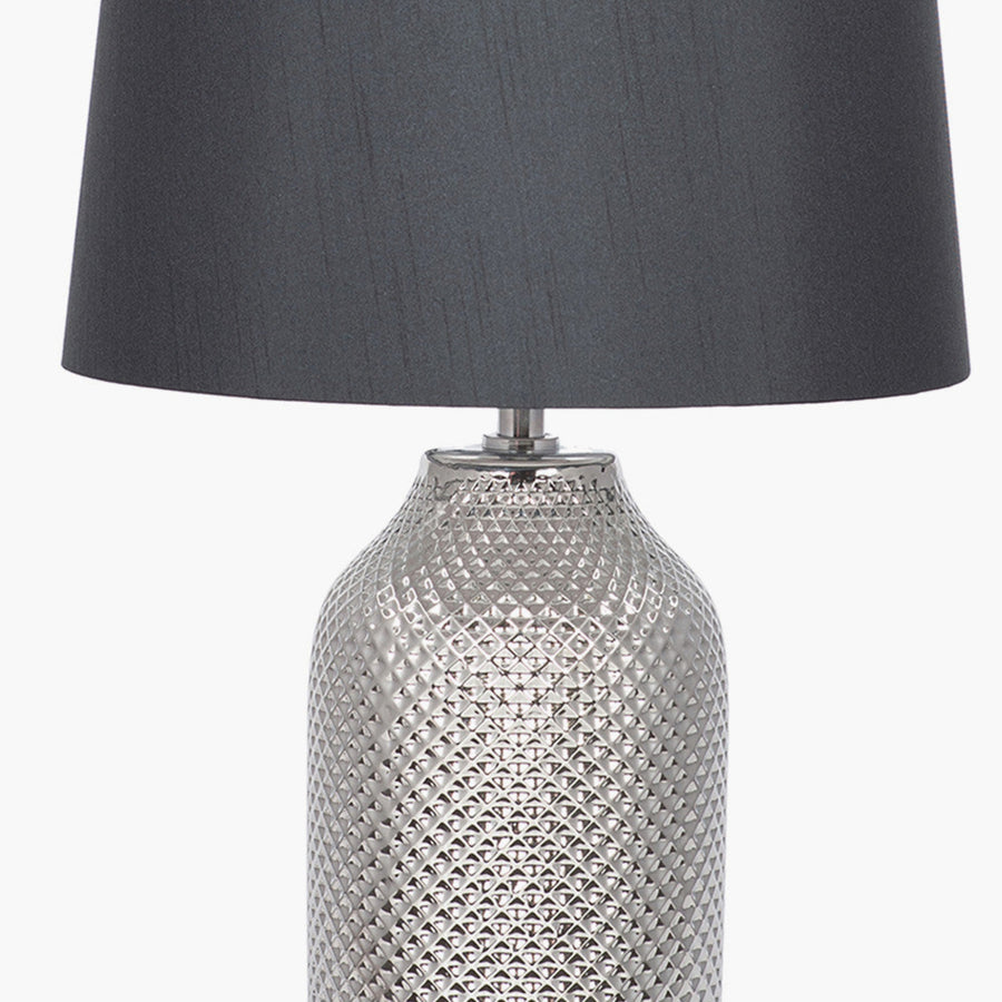 Nova Silver Textured Ceramic Bottle Table Lamp Sterling Home 2