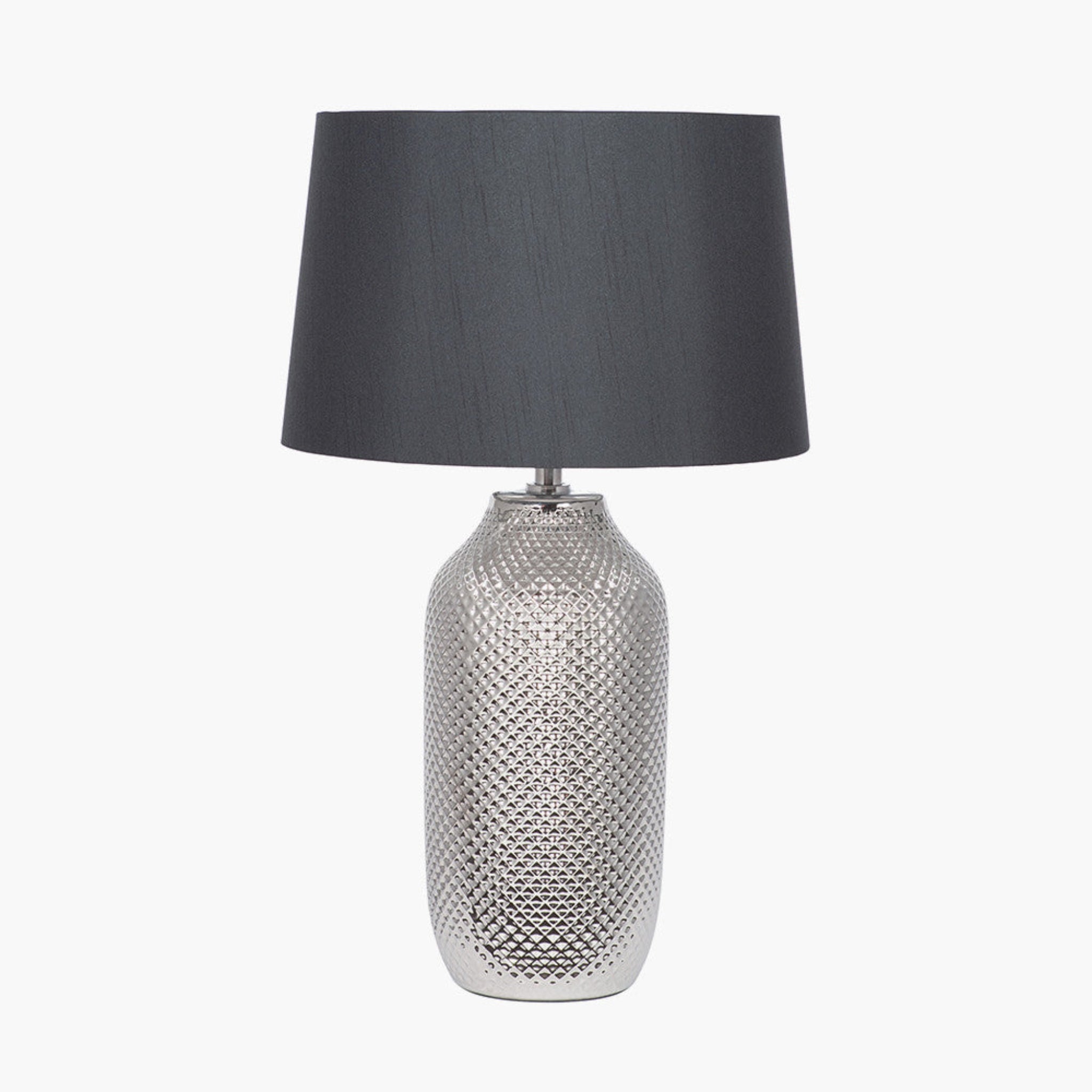 Nova Silver Textured Ceramic Bottle Table Lamp Sterling Home 3