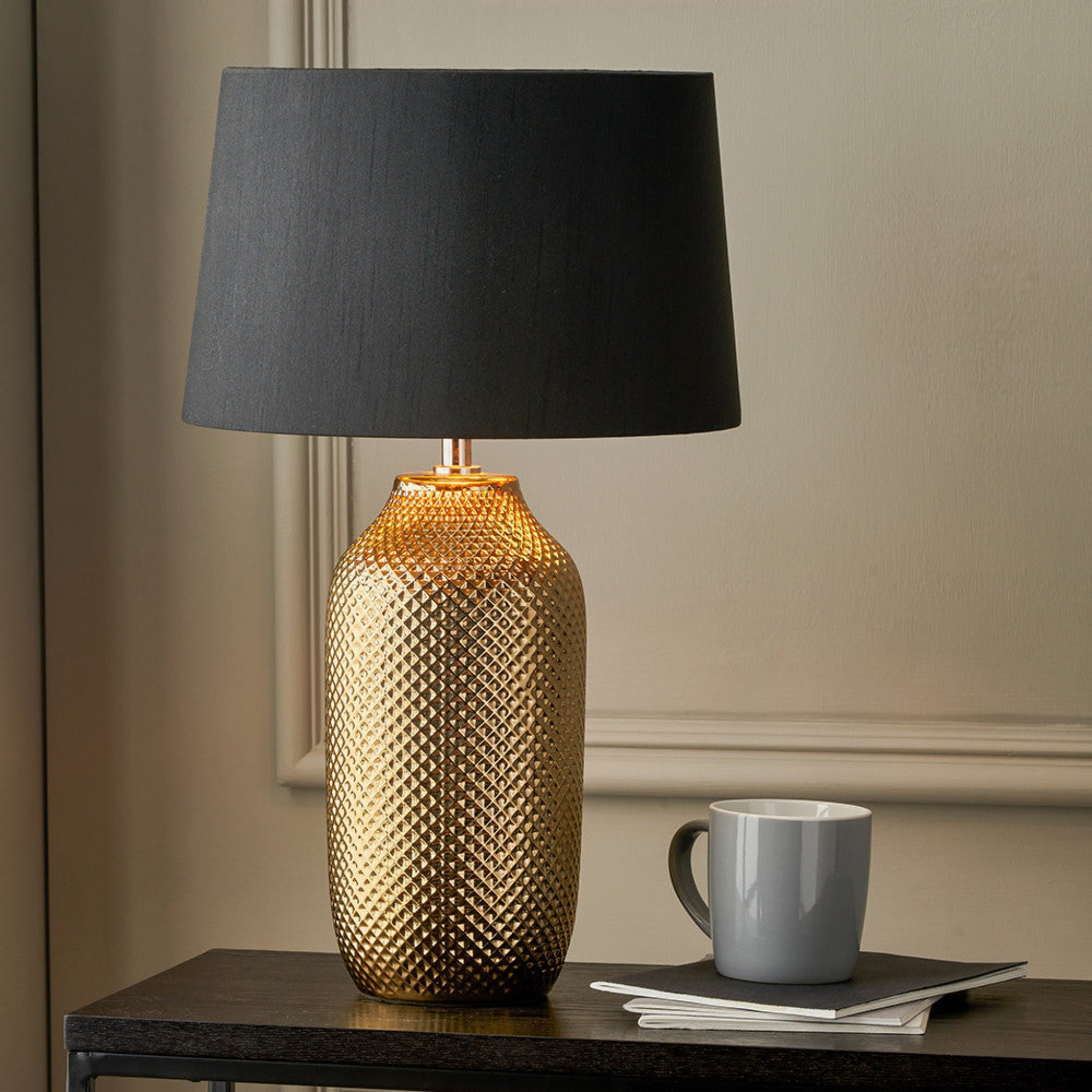 Nova Gold Textured Ceramic Table Lamp Sterling Home 1