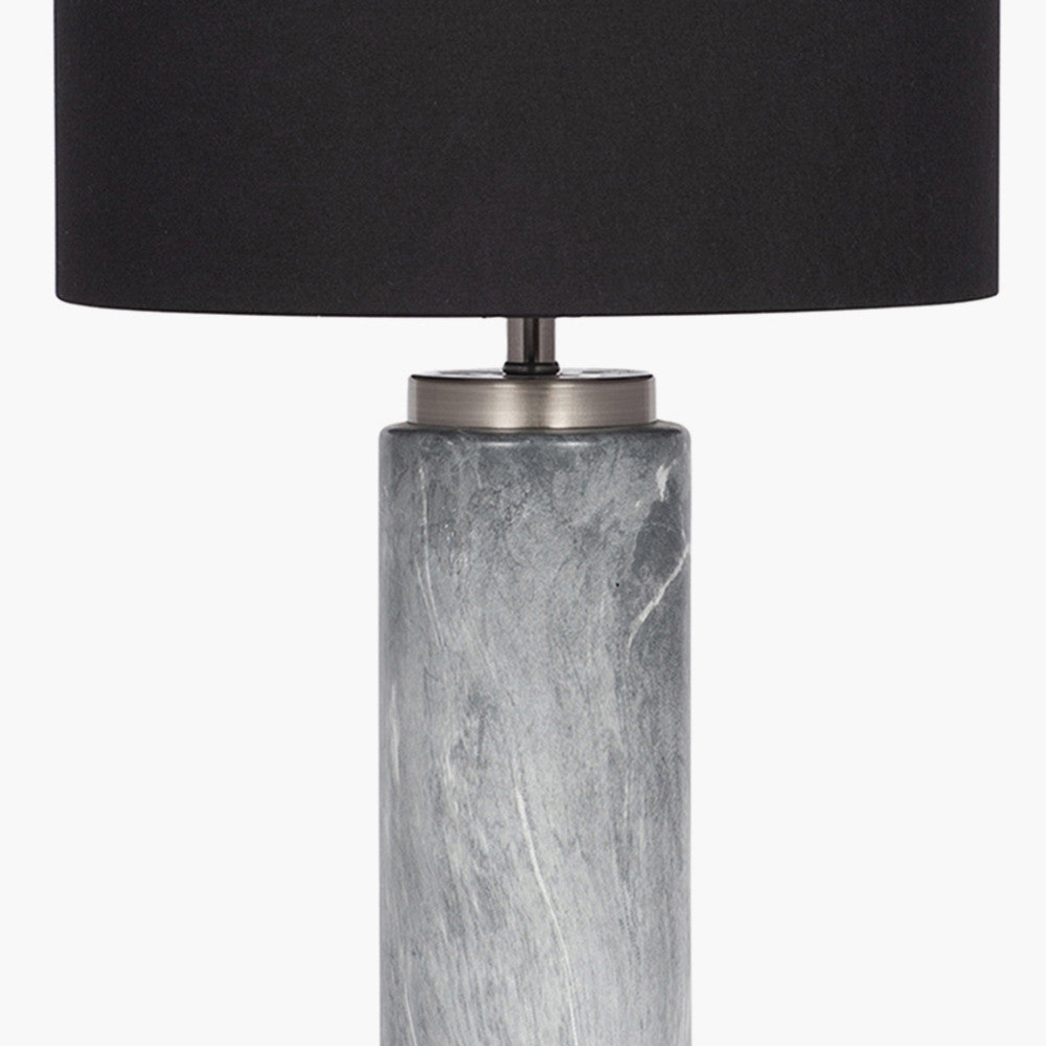 Carrara Grey Marble Effect Ceramic Tall Table Lamp Sterling Home 2