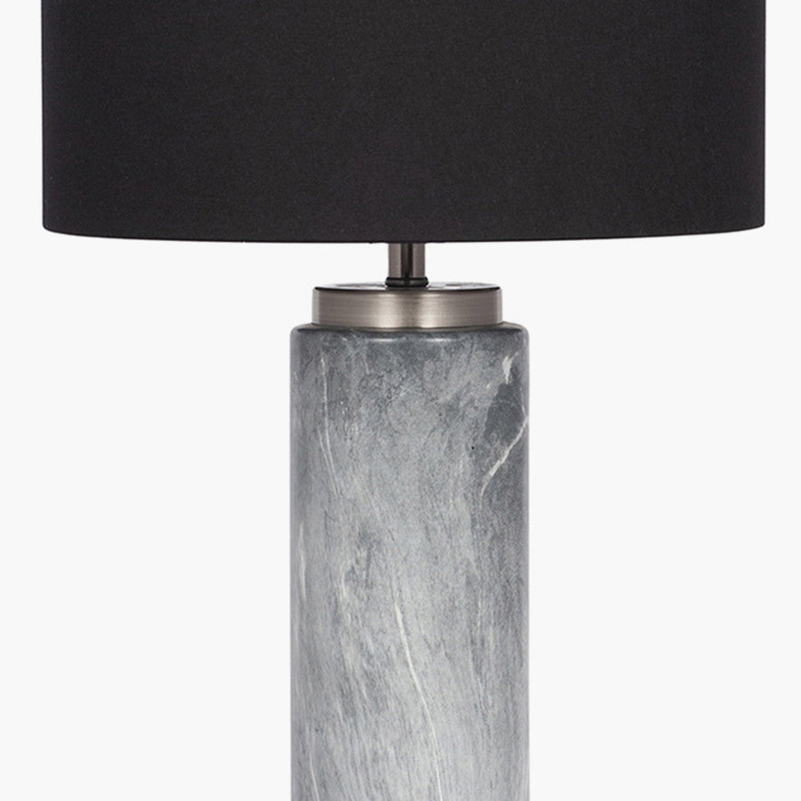 Carrara Grey Marble Effect Ceramic Tall Table Lamp Sterling Home 2