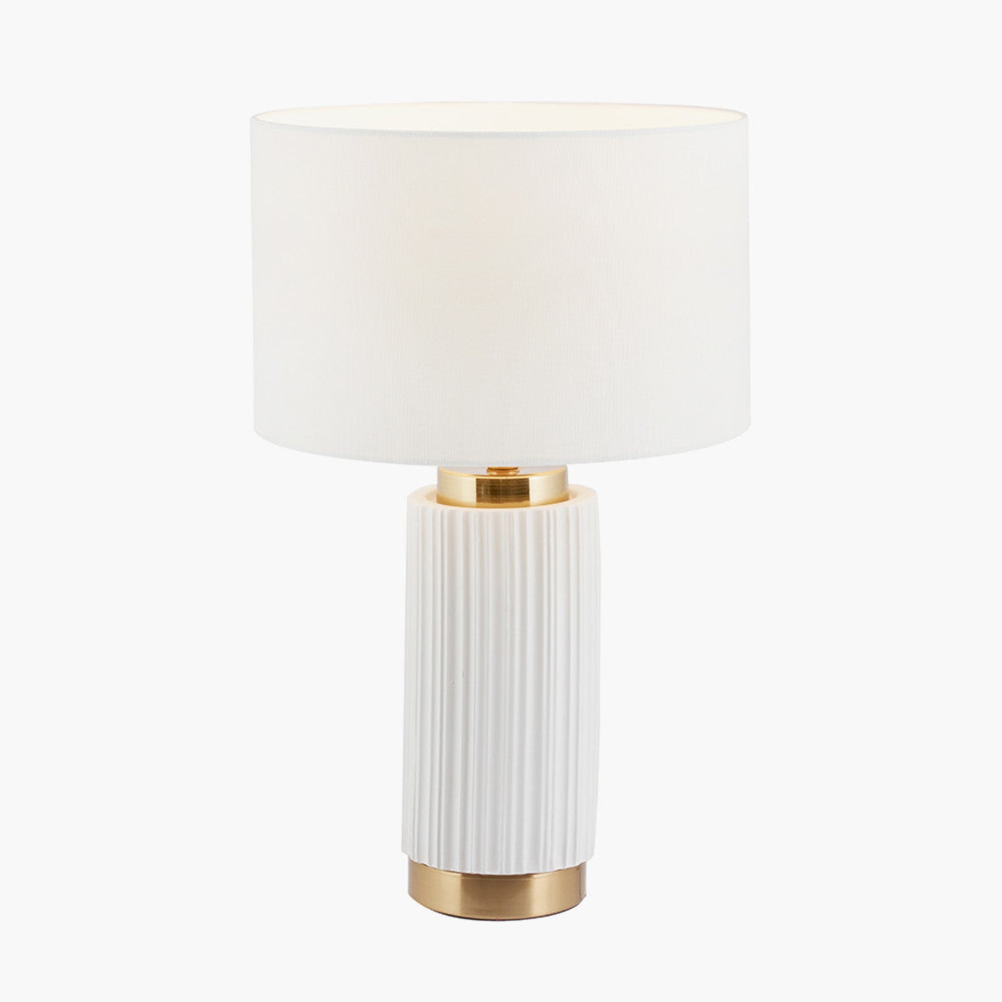 Ionic White Textured Ceramic Gold Metal Table Lamp - Ionic White Textured Ceramic Gold Metal Table Lamp Sterling Home 3