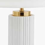 Ionic White Textured Ceramic Gold Metal Table Lamp - Ionic White Textured Ceramic Gold Metal Table Lamp Sterling Home 2