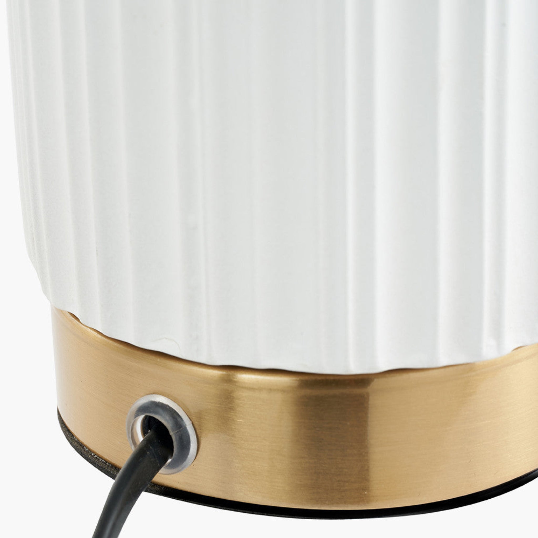 Ionic White Textured Ceramic Gold Metal Table Lamp - Ionic White Textured Ceramic Gold Metal Table Lamp Sterling Home 4