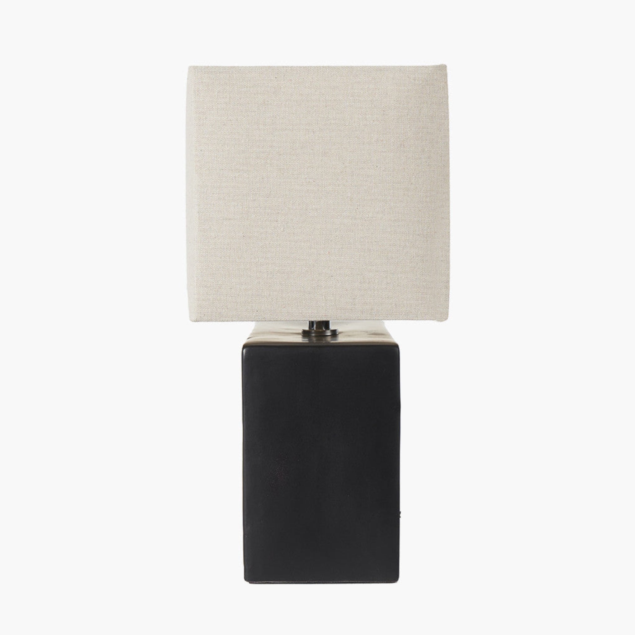 Black Ceramic Rectangular Table Lamp - Block Black Ceramic Rectangular Table Lamp Sterling Home 5