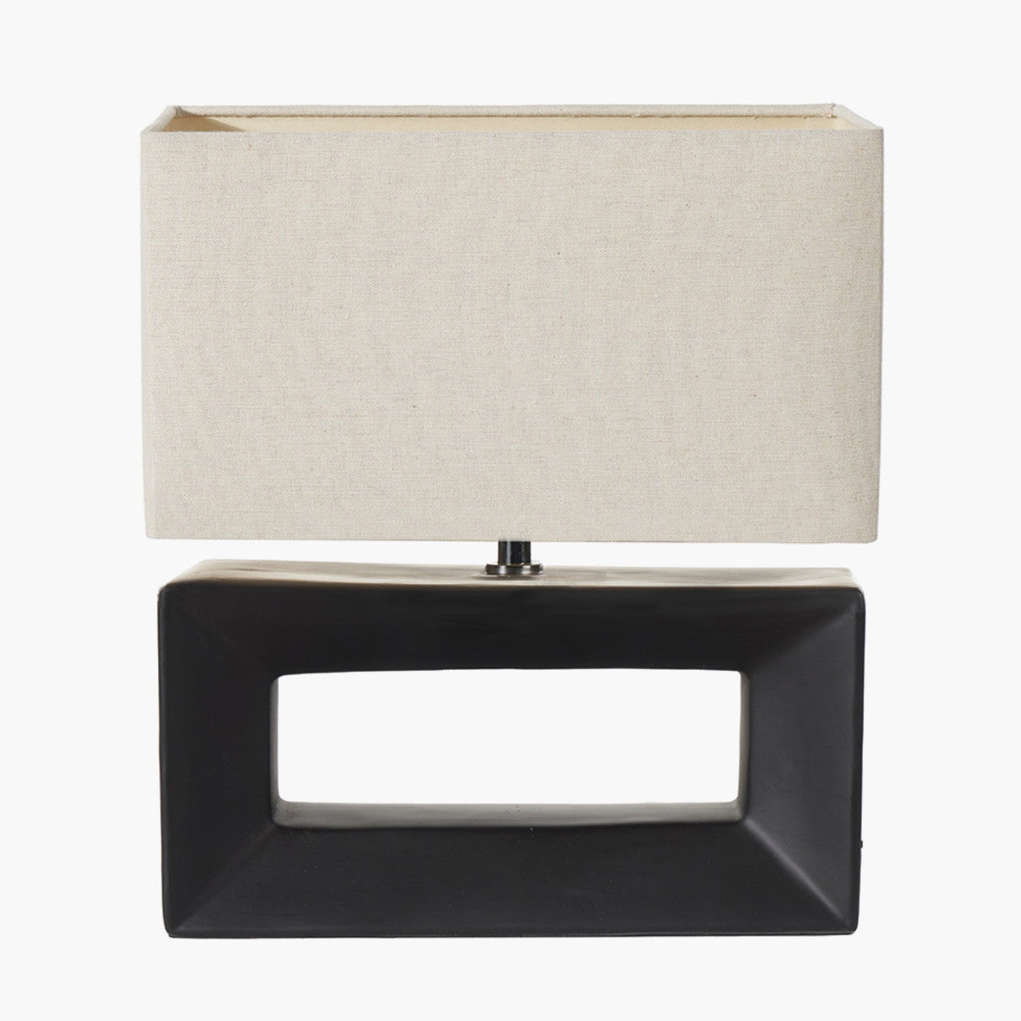 Black Ceramic Rectangular Table Lamp - Block Black Ceramic Rectangular Table Lamp Sterling Home 2