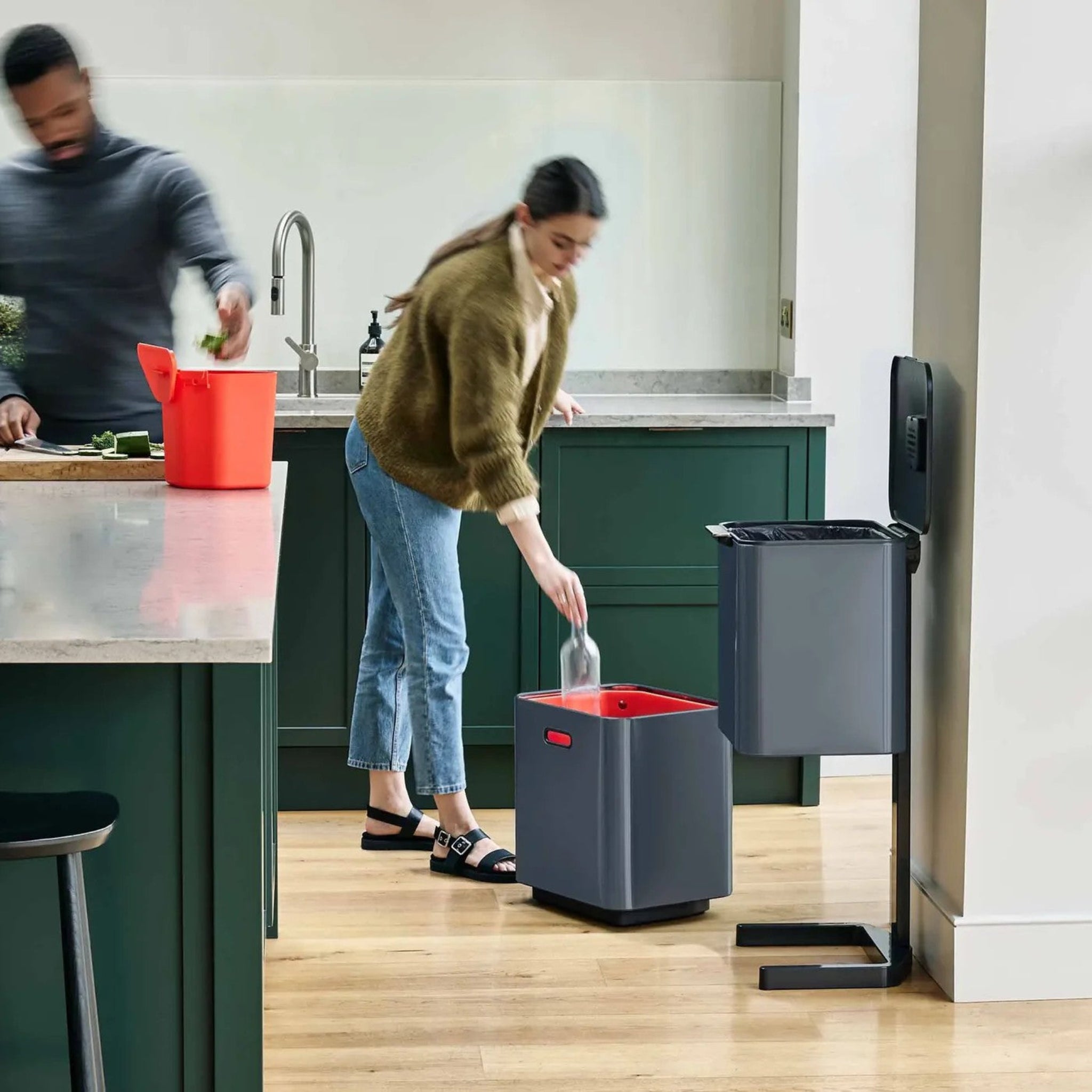 Joseph Joseph Totem Max Grey Waste & Recycle Bin 60L Sterling Home 1