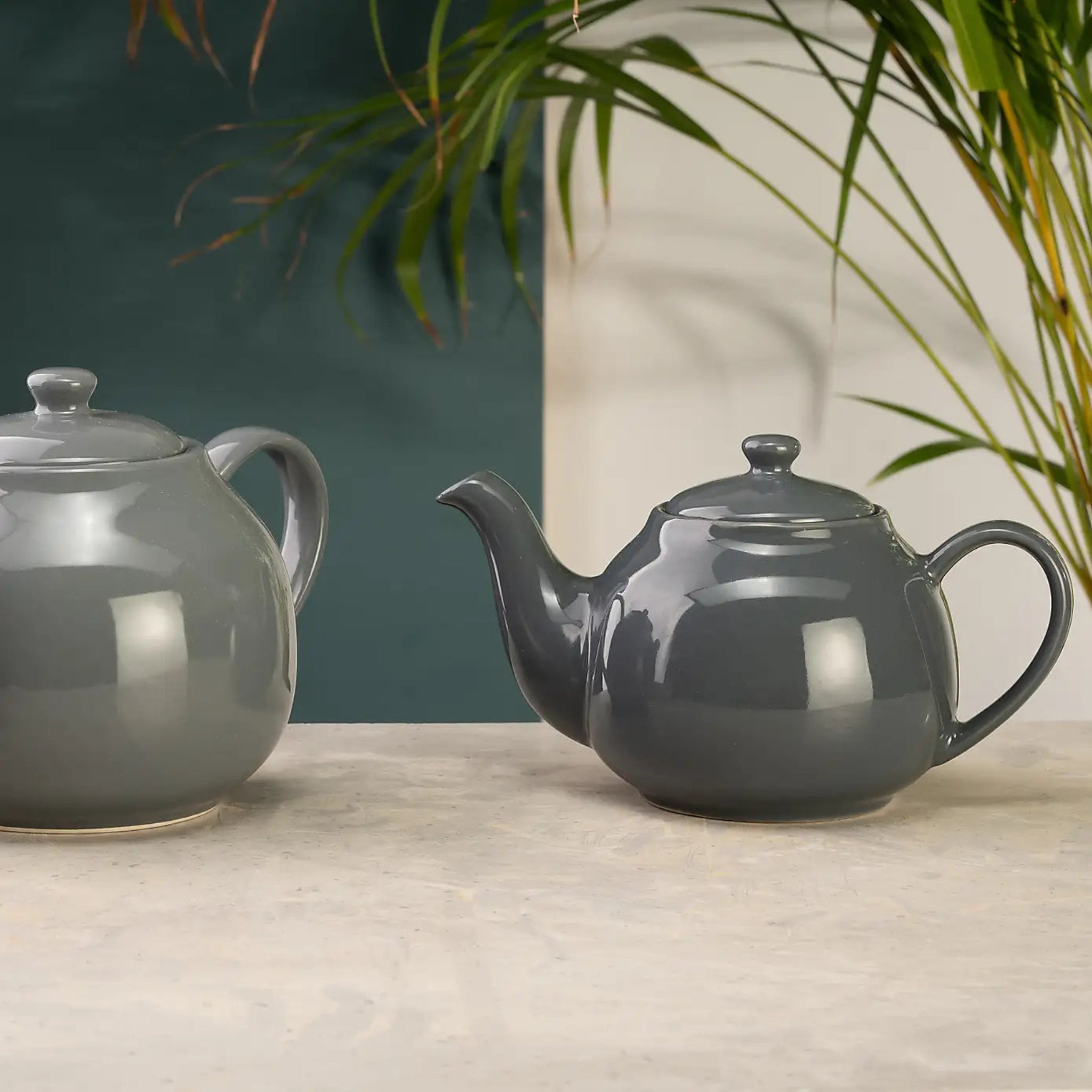 Siip Solid Glaze 6 Cup Teapot Grey Sterling Home 1