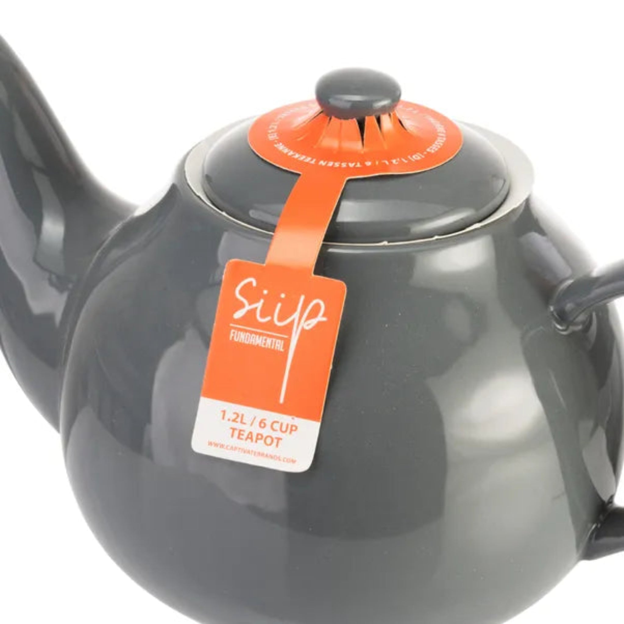 Siip Solid Glaze 6 Cup Teapot Grey Sterling Home 3