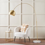 Feliciani Brushed Brass Marble Floor Lamp - Feliciani Brushed Brass Marble Floor Lamp