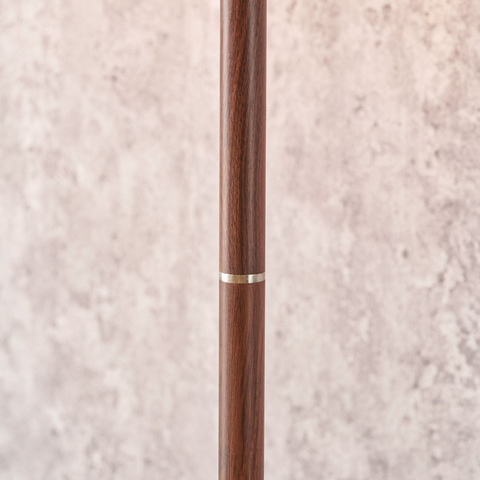 Gianni Brushed Silver and Wood Effect Floor Lamp - Gianni Brushed Silver and Wood Effect Floor Lamp