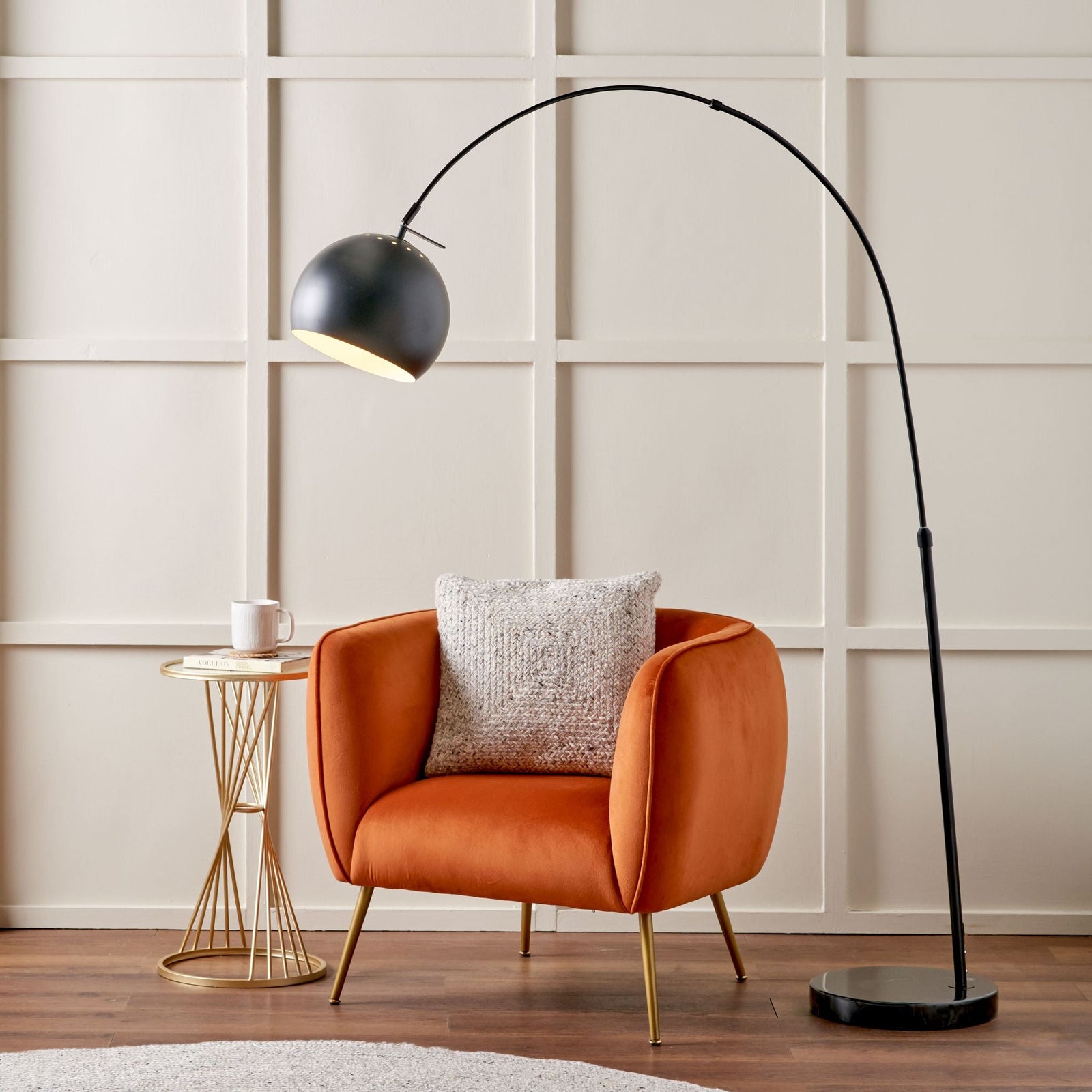 Feliciani  Black Marble Floor Lamp - Feliciani Black Marble Floor Lamp
