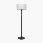Clara Ribbed Glass Black Metal Round Floor Lamp - Clara Ribbed Glass Black Metal Round Floor Lamp
