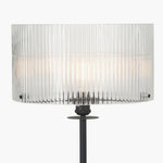 Clara Ribbed Glass Black Metal Round Floor Lamp - Clara Ribbed Glass Black Metal Round Floor Lamp