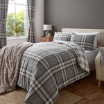Kelso Check Charcoal Duvet Set Sterling Home 1