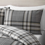Kelso Check Charcoal Duvet Set Sterling Home 3