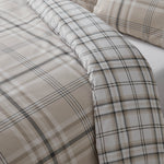 Catherine Lansfield Kelso Check Natural  Duvet Set - Kelso Check Natural Double Duvet Set