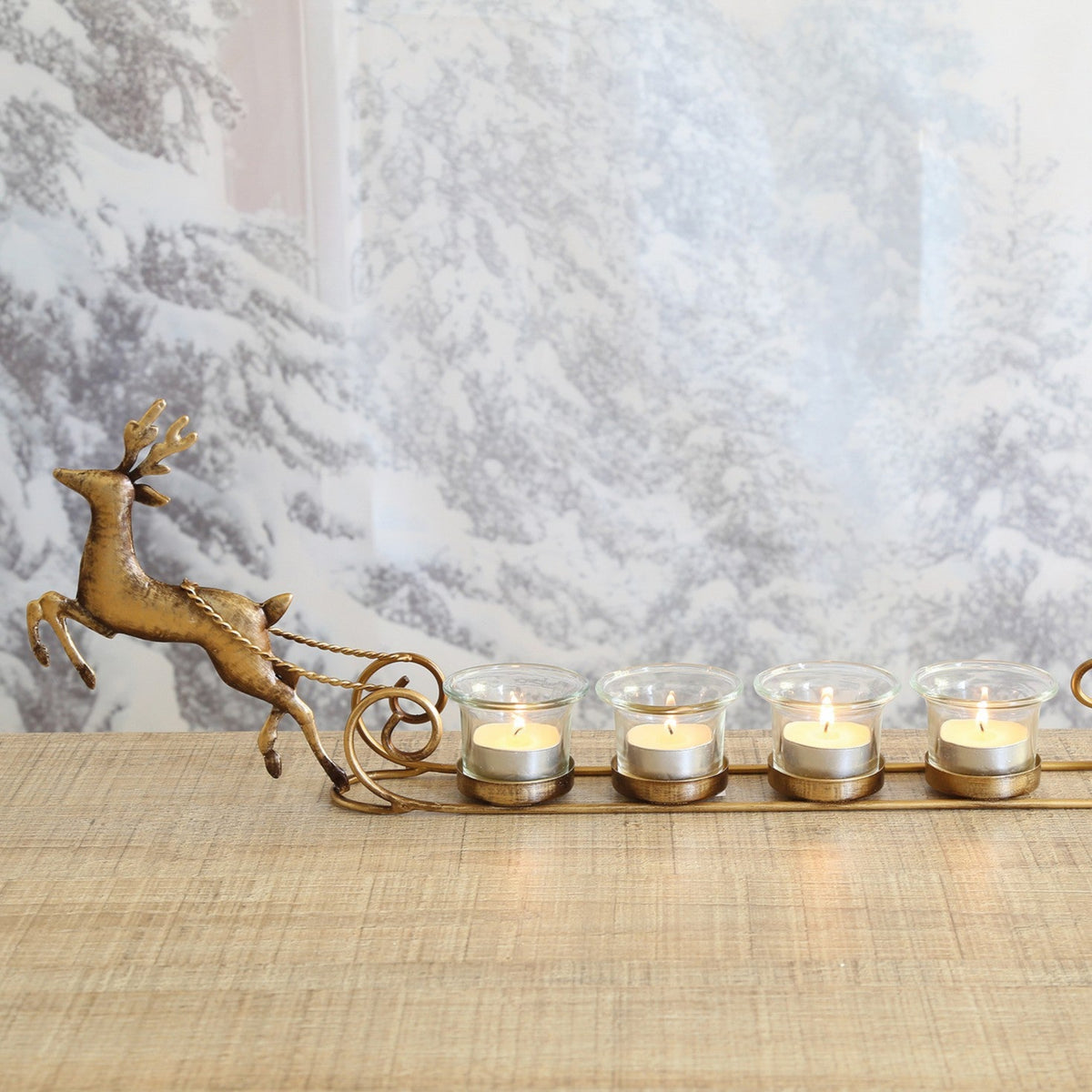 Sleigh Tealight Holder - Sleigh Tealight Holder 48CM Sterling Home 1
