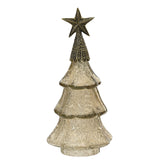 Dotted Texture Glass Tree With Aluminium Star 36CM