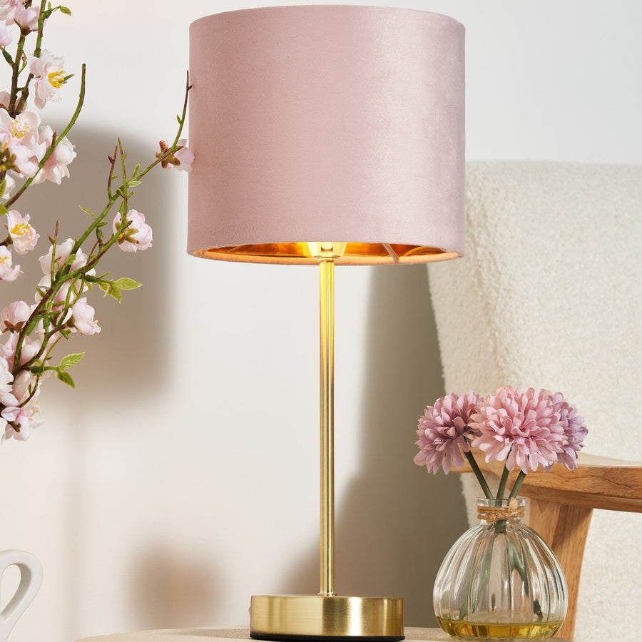 Velvet Table Lamp Pink - Velvet Table Lamp Pink Sterling Home 1