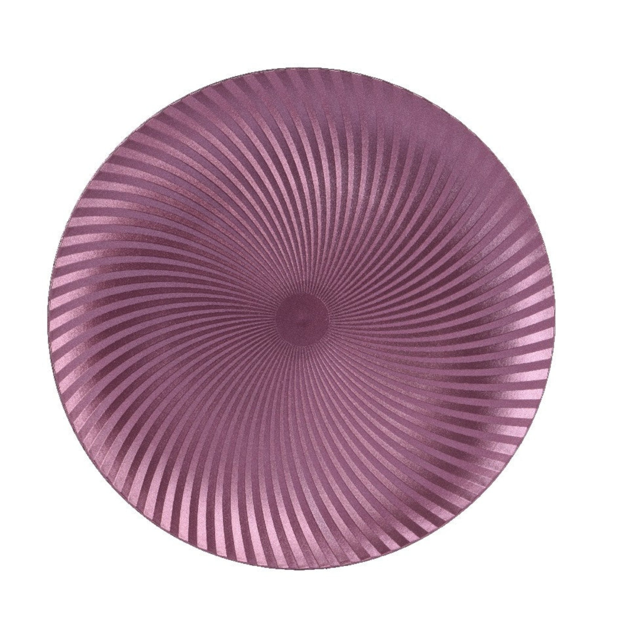 Metalic Spin Charger Plate Champange Purple - Deco Plate Round Metalic Spin Pattern Purple 33CM Sterling Home 1