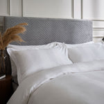 Serra Dobby Stripe White Duvet Cover Set - Serra Dobby Stripe White Cover Set D/B White