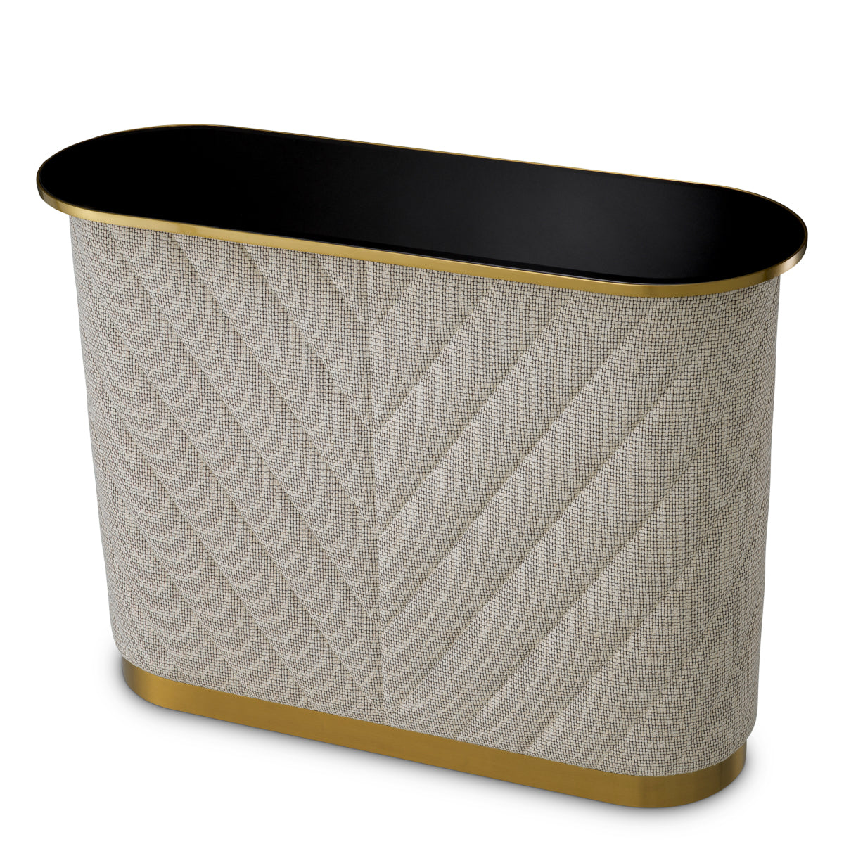 Eichholtz Matthew Bar Forrester Off-White Black Beveled Glass Brushed Brass Finish - Bar Forrester Off-White Black Beveled Glass Brushed Brass Finish Tables Sterling Home 3