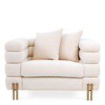 Eichholtz York Armchair Boucle Cream Brushed Brass Legs - Armchair Boucle Cream Armchairs Sterling Home 3