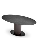 Eichholtz Volterra Oval Dining Table Bronze Finish Grey Ceramic Top - Oval Dining Table Bronze Finish Grey Ceramic Top Dining Tables Sterling Home 3