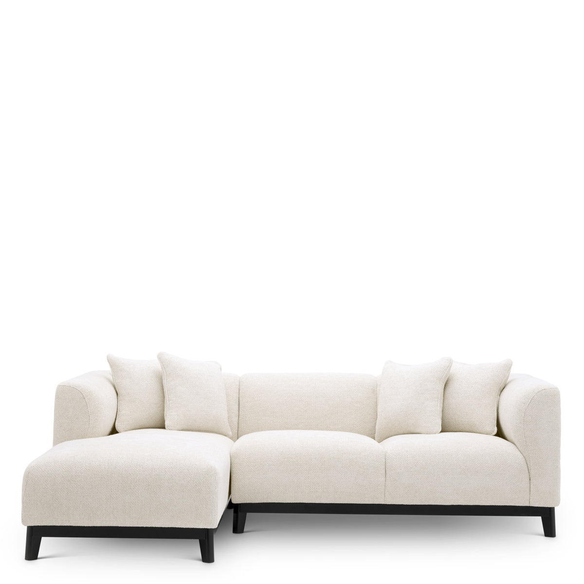 Eichholtz Corso 2 Seater Chaise Left Lyssa Off-White Black Base - 2 Seater Chaise Left Lyssa Off-White Chaise Sofas Sterling Home 3